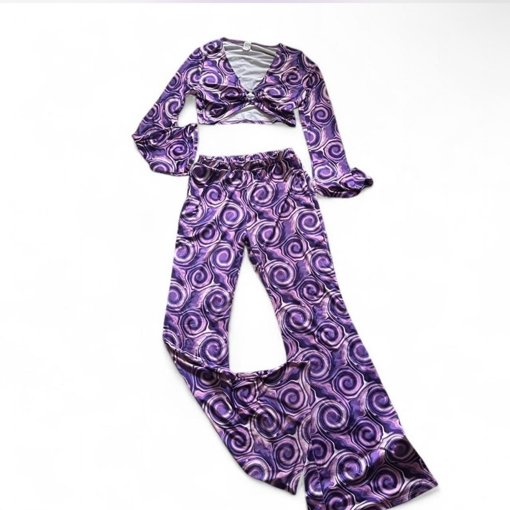 iHeartRaves Purple psychedelic swirl 2-piece set